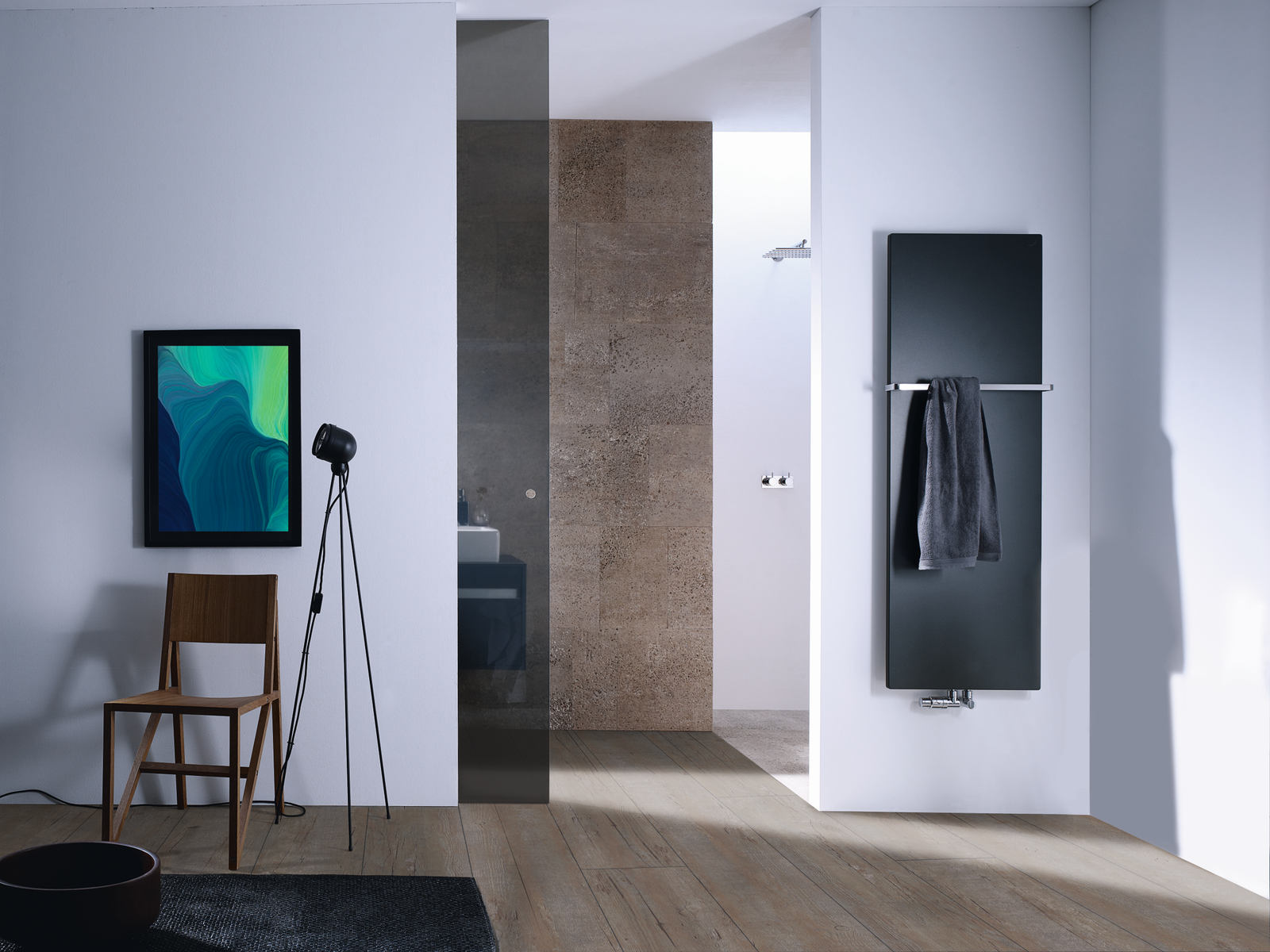 Zehnder Design-Badheizkörper fina Lean Bar FIF-130-050, 1300 x 500 mm, Inox Look