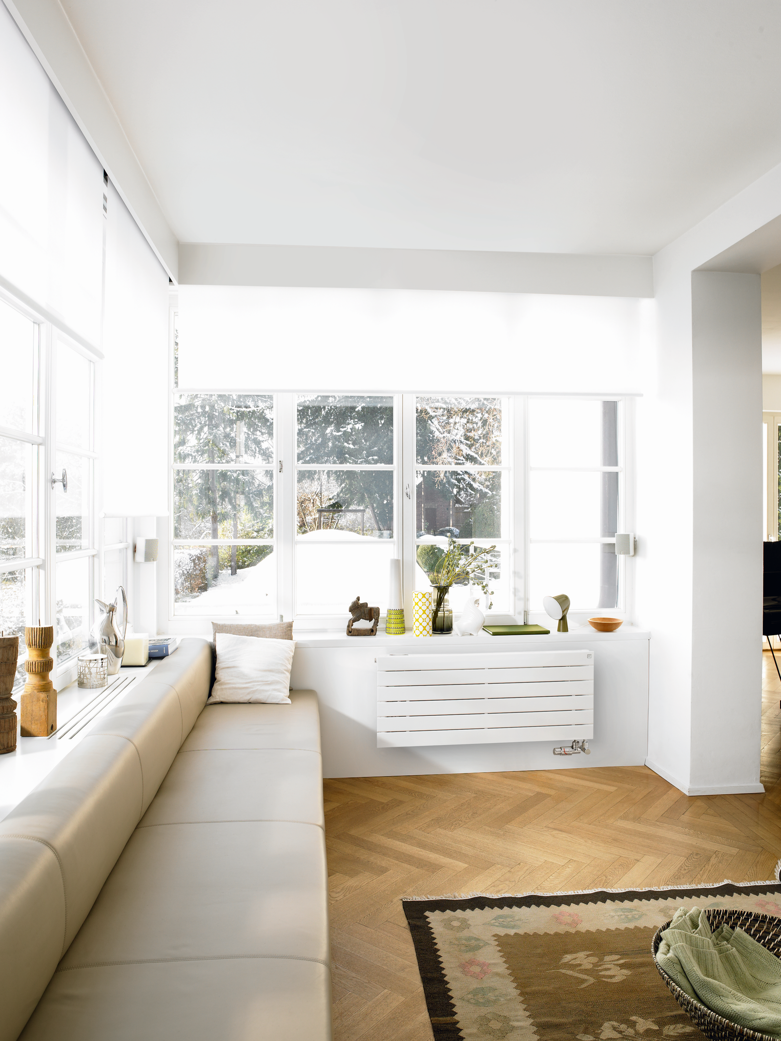 Zehnder Design-Heizkörper Nova Neo BH 444 mm, BL 800 mm, AB 4310, horizontal, weiß