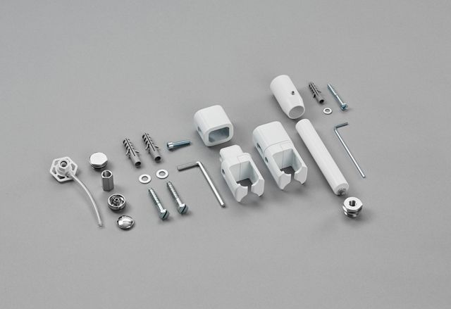 Zehnder Raumteiler-Montagezubehör mit Fußstütze, verchromt