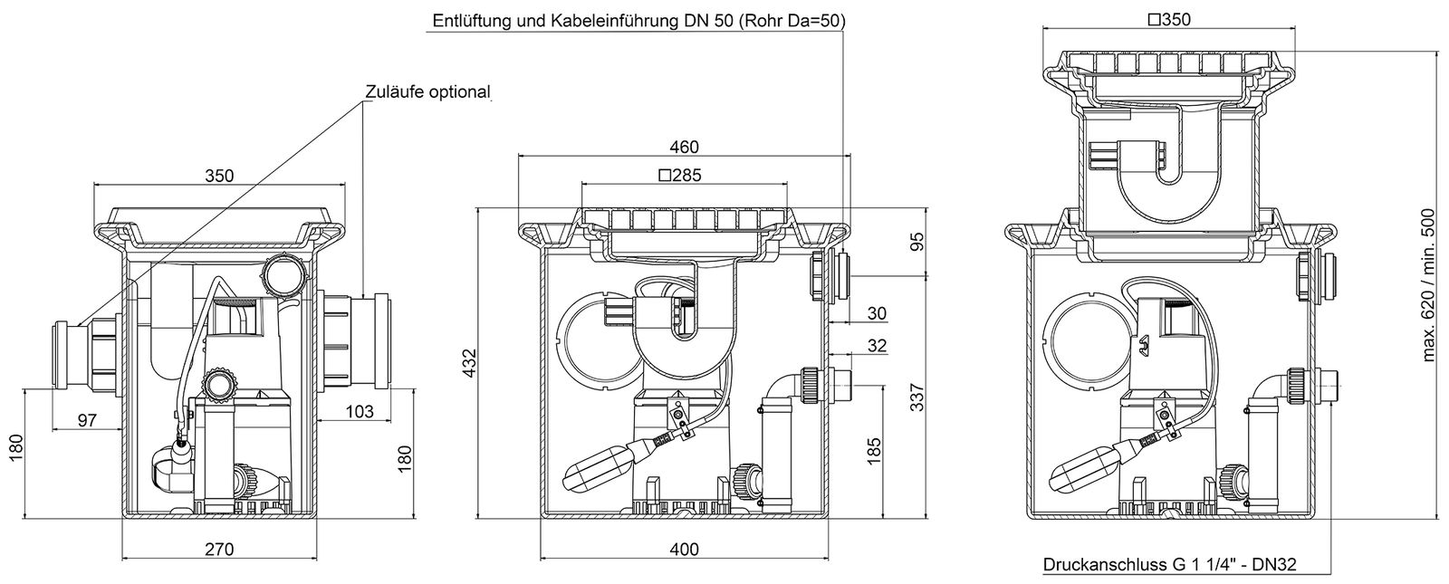Zehnder-Pumpen Schmutzwasser-Hebeanlage UFB 200/40