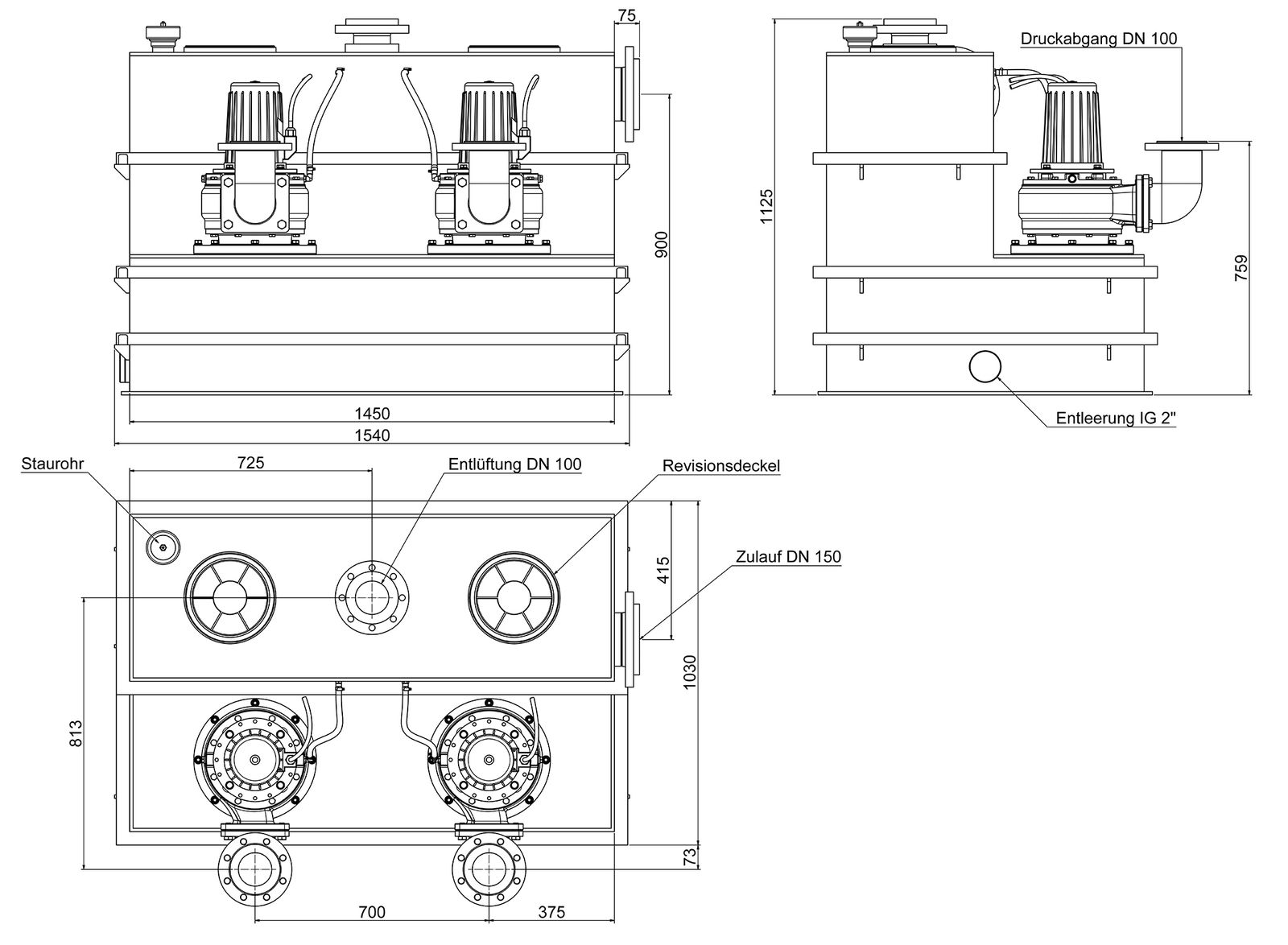 Zehnder-Pumpen Abwasser-Hebeanlage WUZ Doppel 5,5