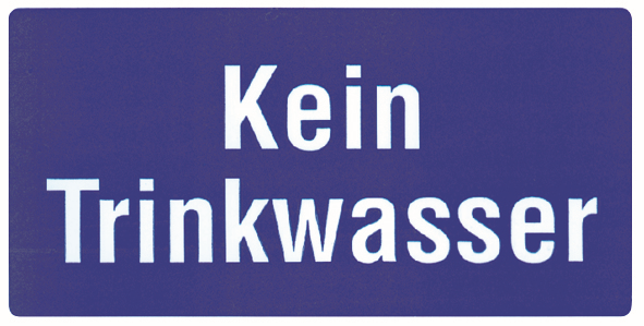 Zehnder-Pumpen Hinweis Aufkleber "Kein Trinkwasser"